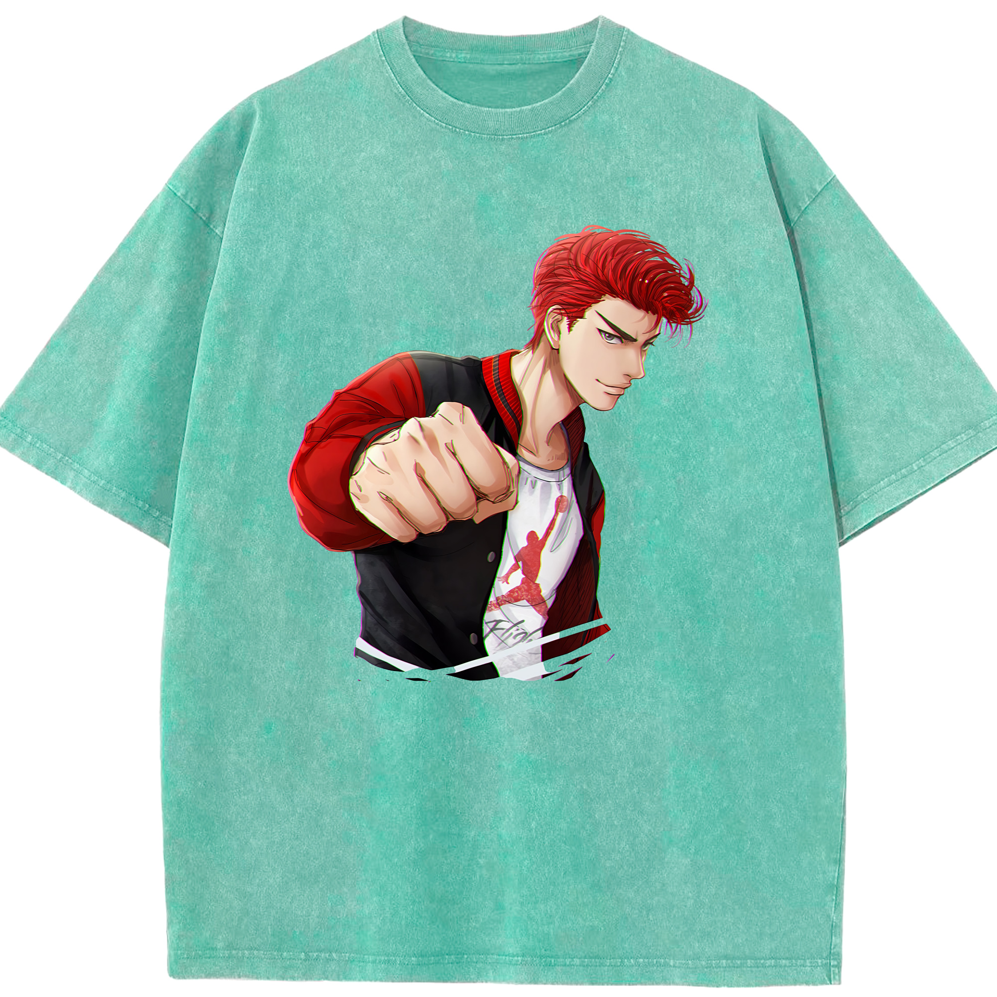 （画像用） SLAM DUNK／スラムダンク 綿100% ヴィンテージ風 半袖Tシャツ（フロントプリント）